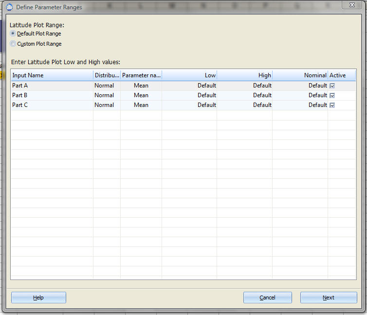 Latitude Plot Options Step 1