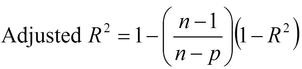 Adjusted R-squared formula