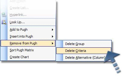 Remove Criteria Menu